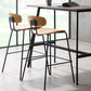 Matte Finish Leather Barstool Nordic Style Coffee Shop Low Back Stool