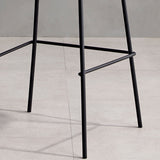 Matte Finish Leather Barstool Nordic Style Coffee Shop Low Back Stool