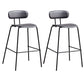 Matte Finish Leather Barstool Nordic Style Coffee Shop Low Back Stool