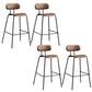 Matte Finish Leather Barstool Nordic Style Coffee Shop Low Back Stool