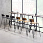 Matte Finish Leather Barstool Nordic Style Coffee Shop Low Back Stool