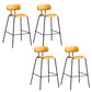 Matte Finish Leather Barstool Nordic Style Coffee Shop Low Back Stool