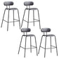Matte Finish Leather Barstool Nordic Style Coffee Shop Low Back Stool