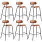 Matte Finish Leather Barstool Nordic Style Coffee Shop Low Back Stool