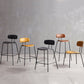 Matte Finish Leather Barstool Nordic Style Coffee Shop Low Back Stool