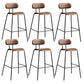 Matte Finish Leather Barstool Nordic Style Coffee Shop Low Back Stool