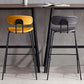Matte Finish Leather Barstool Nordic Style Coffee Shop Low Back Stool