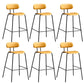 Matte Finish Leather Barstool Nordic Style Coffee Shop Low Back Stool