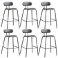 Matte Finish Leather Barstool Nordic Style Coffee Shop Low Back Stool