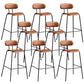 Matte Finish Leather Barstool Nordic Style Coffee Shop Low Back Stool