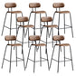 Matte Finish Leather Barstool Nordic Style Coffee Shop Low Back Stool