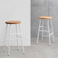 Modern Solid Wood Counter-height Stool Footrest Coffee Shop Round Bar Stools