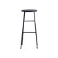 Modern Solid Wood Counter-height Stool Footrest Coffee Shop Round Bar Stools