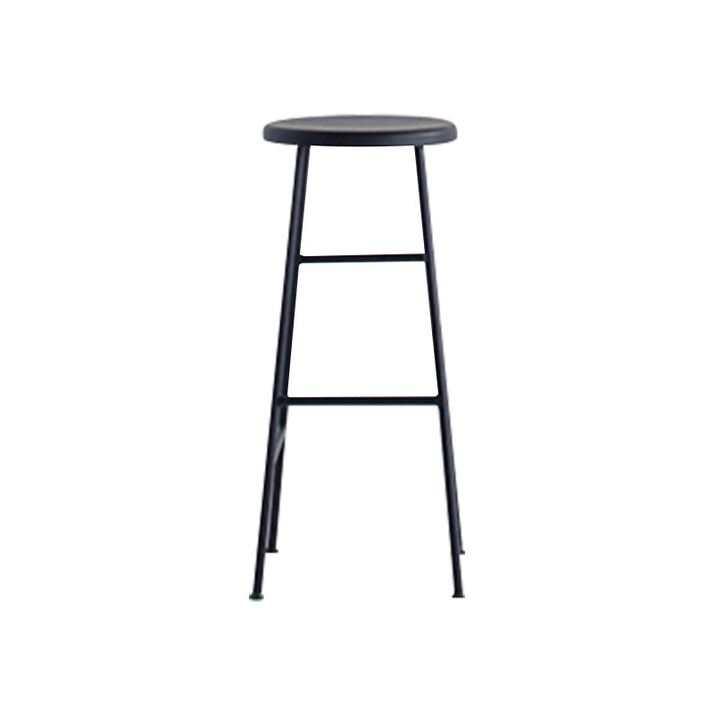 Modern Solid Wood Counter-height Stool Footrest Coffee Shop Round Bar Stools