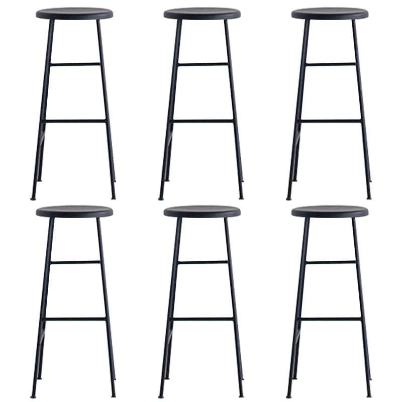 Modern Solid Wood Counter-height Stool Footrest Coffee Shop Round Bar Stools