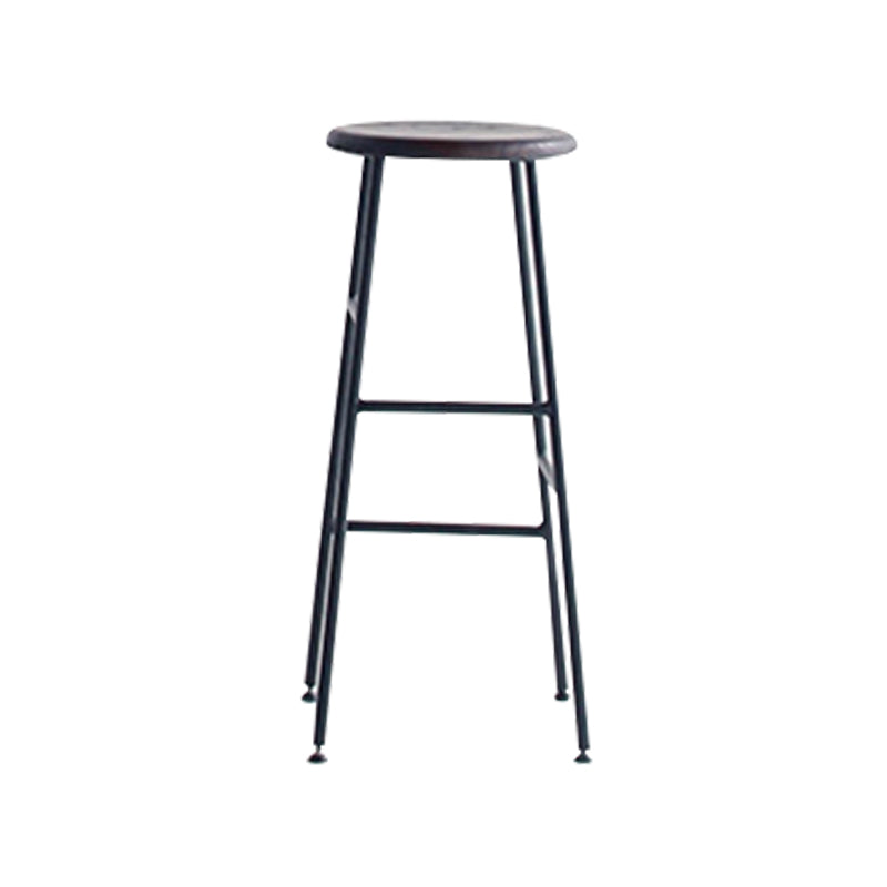 Modern Solid Wood Counter-height Stool Footrest Coffee Shop Round Bar Stools