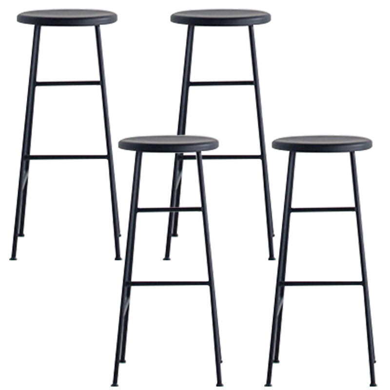 Modern Solid Wood Counter-height Stool Footrest Coffee Shop Round Bar Stools