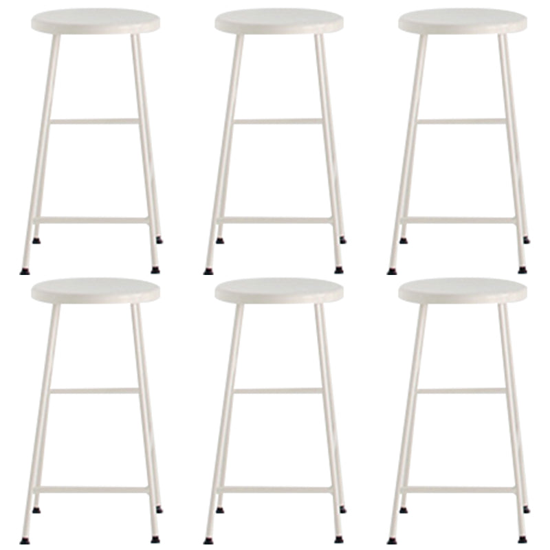 Modern Solid Wood Counter-height Stool Footrest Coffee Shop Round Bar Stools