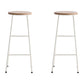 Modern Solid Wood Counter-height Stool Footrest Coffee Shop Round Bar Stools