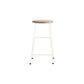 Modern Solid Wood Counter-height Stool Footrest Coffee Shop Round Bar Stools