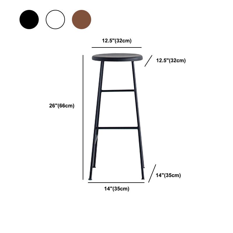 Modern Solid Wood Counter-height Stool Footrest Coffee Shop Round Bar Stools