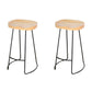Modern Solid Wood Counter Stool Footrest Saddle Seat Counter Bar Stool in Natural