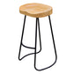 Modern Solid Wood Counter Stool Footrest Saddle Seat Counter Bar Stool in Natural