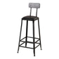 Nordic Armless Backrest Counter Stool Iron Dining Room Bar Stool with Pedal