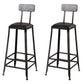 Nordic Armless Backrest Counter Stool Iron Dining Room Bar Stool with Pedal