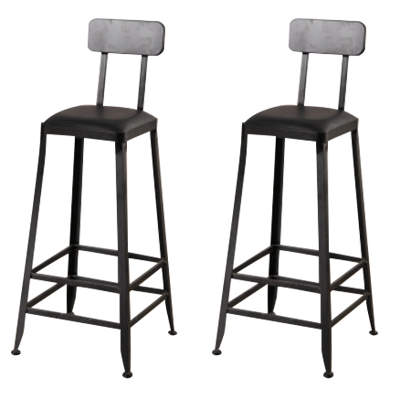 Nordic Armless Backrest Counter Stool Iron Dining Room Bar Stool with Pedal