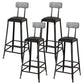 Nordic Armless Backrest Counter Stool Iron Dining Room Bar Stool with Pedal