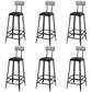 Nordic Armless Backrest Counter Stool Iron Dining Room Bar Stool with Pedal