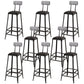 Nordic Armless Backrest Counter Stool Iron Dining Room Bar Stool with Pedal