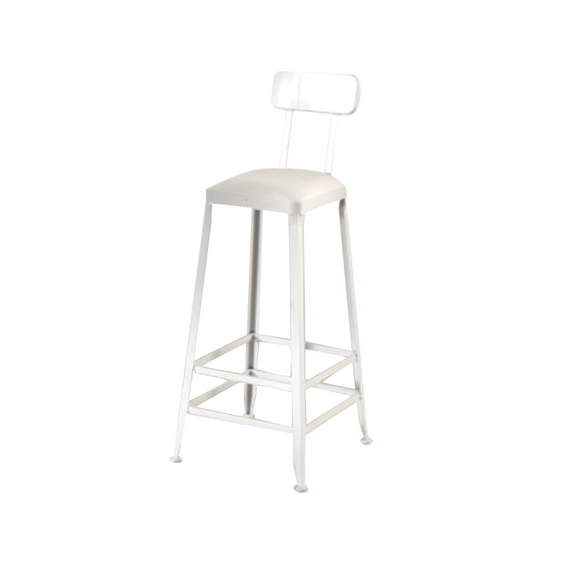 Nordic Armless Backrest Counter Stool Iron Dining Room Bar Stool with Pedal