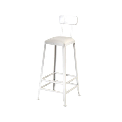 Nordic Armless Backrest Counter Stool Iron Dining Room Bar Stool with Pedal