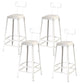 Nordic Armless Backrest Counter Stool Iron Dining Room Bar Stool with Pedal