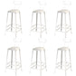 Nordic Armless Backrest Counter Stool Iron Dining Room Bar Stool with Pedal