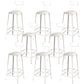 Nordic Armless Backrest Counter Stool Iron Dining Room Bar Stool with Pedal