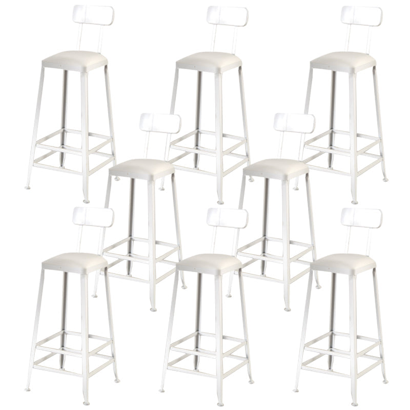 Nordic Armless Backrest Counter Stool Iron Dining Room Bar Stool with Pedal