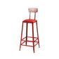 Nordic Armless Backrest Counter Stool Iron Dining Room Bar Stool with Pedal