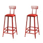 Nordic Armless Backrest Counter Stool Iron Dining Room Bar Stool with Pedal