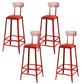 Nordic Armless Backrest Counter Stool Iron Dining Room Bar Stool with Pedal
