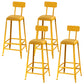 Nordic Armless Backrest Counter Stool Iron Dining Room Bar Stool with Pedal