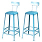 Nordic Armless Backrest Counter Stool Iron Dining Room Bar Stool with Pedal