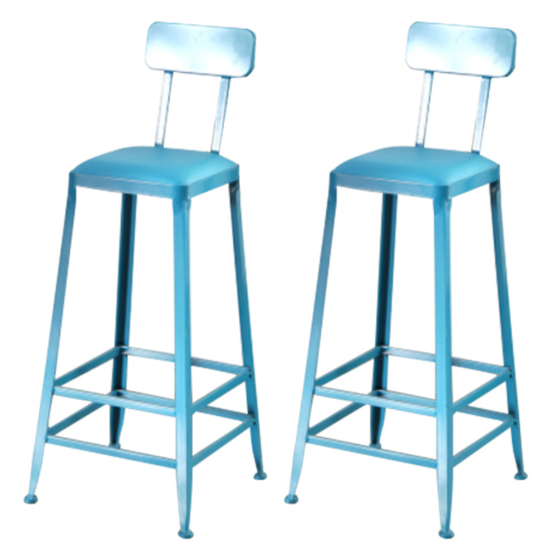 Nordic Armless Backrest Counter Stool Iron Dining Room Bar Stool with Pedal