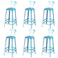 Nordic Armless Backrest Counter Stool Iron Dining Room Bar Stool with Pedal