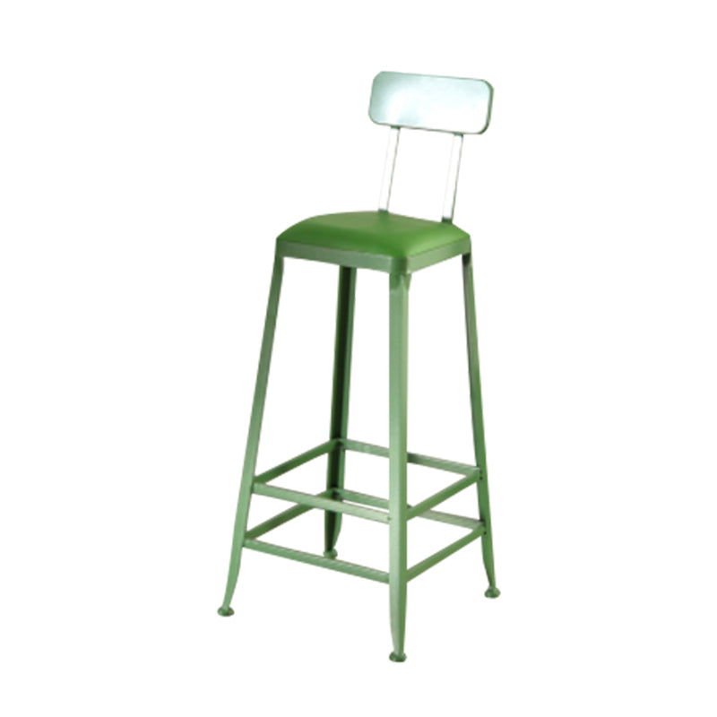 Nordic Armless Backrest Counter Stool Iron Dining Room Bar Stool with Pedal