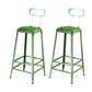 Nordic Armless Backrest Counter Stool Iron Dining Room Bar Stool with Pedal