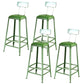 Nordic Armless Backrest Counter Stool Iron Dining Room Bar Stool with Pedal
