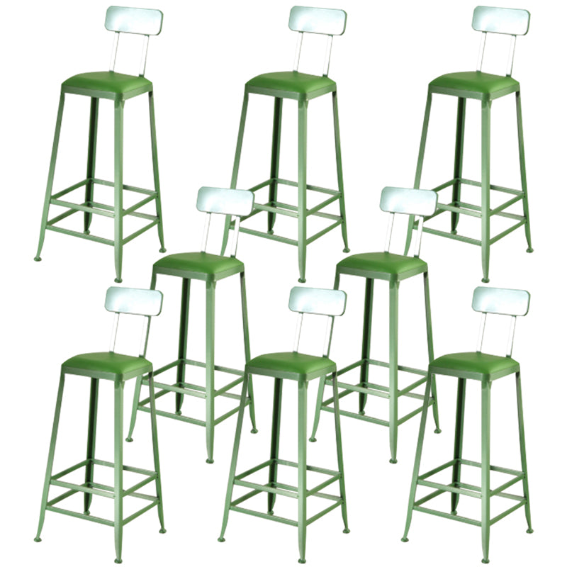 Nordic Armless Backrest Counter Stool Iron Dining Room Bar Stool with Pedal